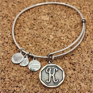 3/$30 🖤 Alex and Ani Silver Letter K Alphabet Bangle Charm Bracelet